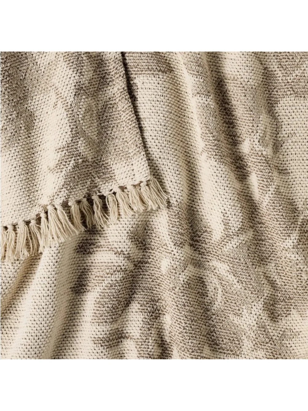 Woven Floral & Leaves Pattern Throw with Fringe -Threshold designed Studio McGee